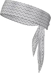 Gray Stripe Sports Strap Double-Sided Headscarf Men's Bow Tie Sports Headscarf Running Yoga Exercise Headband
