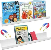 AAiphuwew 2 Pack Magnetic Bookshelf for Whiteboard Classroom, White Magnetic Floating Book Shelves Magnetic Book Display Shelf for Kids Room Teacher Classroom