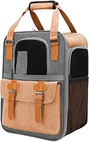 Portable Carrier Backpack for Cats Dogs Breathable Bath Backpack Bag Outside Hiking Traveling Backpack for Dogs Cats Orange