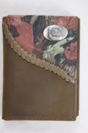 ZEP-PRO South Carolina Gamecocks Fence Row Camo Leather Trifold Wallet Tin Box