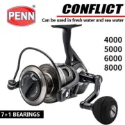 Penn Conflict Spinning Fishing Reel 7/1BB Freshwater Saltwater Reel 4000-8000