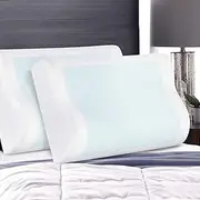 Giselle Bedding Memory Foam Pillow Cooling Gel for Sleeping Bed Hotel Cushion, Ergonomic Deep Sleep Neck Support Contour Orthopedic Side, Back and Stomach Sleepers with Cushions Cover