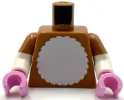 Lego New Minifigure Medium Nougat Torso White Furry Chest and Tail on Back Part