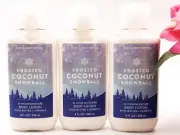 (3) Bath and Body Works FROSTED COCONUT SNOWBALL BODY LOTION cream 8 OZ *NEW*