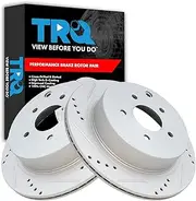 TRQ Rear Performance Brake Rotor Drilled Slotted Pair Set for FX35 / FX37 / FX45 / JX35 / M35h / M37 / M56 / Murano/Pathfinder / Q50 / Q70 / Quest / QX60 / QX70