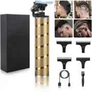 Beard Trimmer for Men Professional Zero Gapped Trimmer Cordless Edgers Clippers Grooming Kit with Guide Combs(Gold)