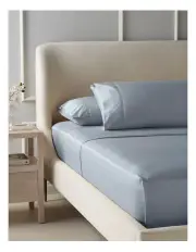 [Heritage] Diana 400TC Egyptian Cotton Sateen Sheet Set in Baby Blue