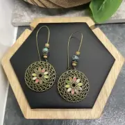 3” Bronze-tone Earring Set Bohemian Retro Drop Dangle New Free Ship B6118