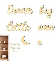 Wooden Script Wall Art, Wooden Wall Script - Big Dream Wall Sign for Nursery Decor in Kids Room | Baby Room Decor, Birthday Adorable Gallery Art, Children's Day, Easter
