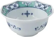 Hasamiyaki 31157 Small Bowl, Octagonal, Capacity: Approx. 8.8 fl oz (250 ml), Dyed and Brocade Flower Pattern, Made in Japan, Microwave Safe, Dishwasher Safe