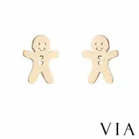 在飛比找momo購物網優惠-【VIA】白鋼耳釘 白鋼耳環 薑餅人耳環/節日系列 可愛薑餅