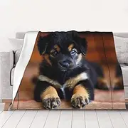 Luxurious Puppies Dog Blanket Versatile Blanket Sofa Throw for Bed Warm Flannel Blanket Couch Throw