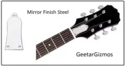 GeetarGizmos SILVER Truss Rod Cover Plate - 3 Hole Bell - Mirror Chromed Steel