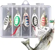 Fishing Lures for Freshwater, Trout Spinner Baits, Metal Fishing Lures Kit Spinnerbait Set with Tackle Boxes for Trout Bass Freshwater Crappie