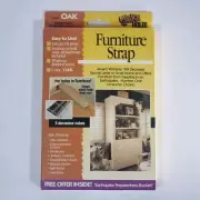 Quake Hold! Furniture Safety Straps Model 4161 Oak Color Wall Anchors ~ New NIB
