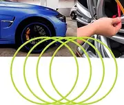 Wheel Rim Protector(Set of 4), 15-22 Inch Car Rim Guard, Universal Rim Guard Trim Rings, Curb Rash Prevention, Self Adhesive, Easy Installation, Car Wheel Rim Protectors Guard,15in,Green
