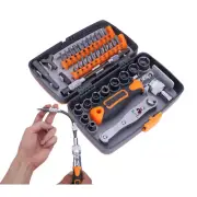 38Pcs Mechanical Hand Tool Set Metric Socket Torx Ratchet Wrench Screwdriver Kit