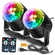 2-Pack Party Lights Disco Ball Decor with Remote Control, Sound Activated