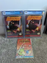 Zelda & Link 1st App Lot! Legend #1 Valiant 2nd Print, 2x Nintendo Power #4 CGC