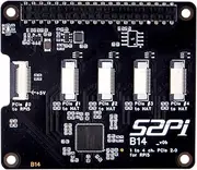 GeeekPi Quad FPC PCIe HAT for Raspberry Pi 5, B14 HAT 1 to 4 PCIe Interface with 40Pin GPIO Pin Header for Raspberry Pi 5
