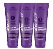 Professional Relaxer Pre Afro Perm Cystine Restructuring Kit 3x250g - All Nature