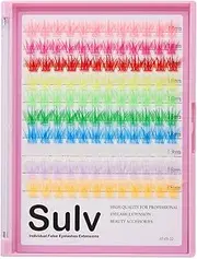 SULV 10 Colors Lashes Cluster D Curl Lash Extensions 10-18mm To Choose Colored Cluster Lashes Colorful Lashes Colors Lash Clusters (SLC07-10Colors-12-14-16mm Mixed)