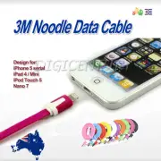 Noodle 3M Long Flat Lead For IPHONE 6 5 5S IPOD TOUCH IPAD Mini CHARGING CABLE