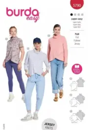 Burda 5790 Misses Tops Super Easy Sewing Pattern Sizes 8-22 NEW!