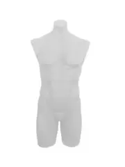 Plastic Male Mannequin Torso - white