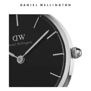 【Daniel Wellington】Petite Reading 28mm爵士黑壓紋真皮錶 絕版(DW手錶 DW00100235)