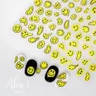 Trippy Melted Squiggly Smiley Faces Nail Decals Smiley Faces Nail Stickers