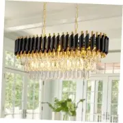 Crystal Chandelier Modern Black Gold Chandelier Lighting Fixture, Ceiling