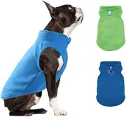 Velmoriah 2-Pack Fleece Vest Sweater with Leash Ring, Fleece Cold Weather Jacket for Puppies Small Medium Dogs, Kittens, Cats, Chihuahua (M: 7-11lbs)