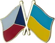 [Pinstant] Czech Republic Czechoslovakia Ukraine Ukrainian National Flag Crossed Flags Friendship Love Alliance Allies 1" Enamel Pin, 1 Inch, Enamel, enamel
