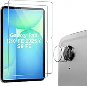 ProCase 2 Pack Screen Protectors + 3 Pack Camera Lens Protectors for Galaxy Tab S10 FE 2025 / Tab S9 FE 5G WiFi 10.9" 2023, Tempered Glass Film Guard for Galaxy S9 FE Tablet SM-X520 X510 X516 X518