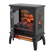 DEALTOPS 17.52'' Electric Fireplace Heater Stove, Realistic Flame Effect Simulat