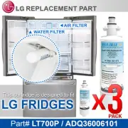 3 X Replacement filter for LG Fridge GFSD730SL GRL218ASL GR-L730SL