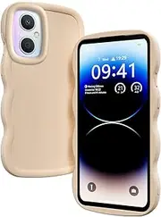[XINYEXIN] Liquid Silicone Case for Oppo A96 / Oppo A76 / Oppo A36 / Realme 9i 4G, Waves Curly Shape Cute Soft Shockproof Mobile Phone Protective Case - White