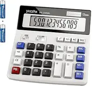 yxzzhx Desk Calculator Large Numbers, Two Way Power Battery and Solar Calculators Desktop, Big Buttons Easy to Press Used as Office for Desk, 12 Digit Display Clearly white