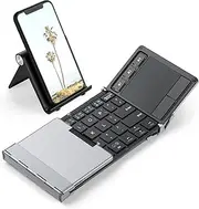 Foldable Keyboard, iClever BK08 Bluetooth Keyboard with Sensitive Touchpad (Sync Up to 3 Devices), Pocket-Sized Tri-Folded Portable Keyboard for iPad Mac iPhone Android Windows iOS