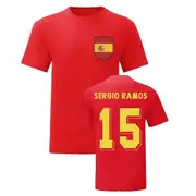 UKSoccerShop Sergio Ramos Spain National Hero Tee (Red) SB (5-6 Years)