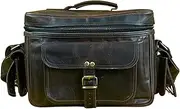 [Madosh] Genuine Brown Leather DSLR Camera Bag | Camera Shoulder Messenger Bag Case| Photographer’s DSLR Crossbody Handbag | Camera Carry Top Handle Shoulder Bag | Camera Case Bag