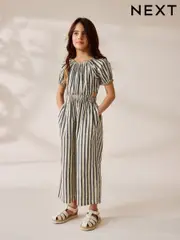 Monochrome Stripe Cut Out Jumpsuit (3-16yrs) (E36538) | $39 - $50