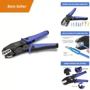 Heavy Duty Wire Crimper Tool for 22-10AWG, Ratcheting Terminal Crimper with Ergo