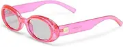 [Le Specs.] Le Specs Female Work It Hyper Pink Oval Sunglasses
