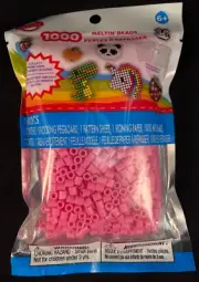 Fuse Beads - 1000 Meltin' Beads - 5mm - Pink - Includes Interlocking Peg Board