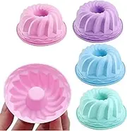 UpTuoLi Silicone Donut Pans for Baking, 12Pcs Mini Bundt Pans Silicone Donut Molds, Nonstick Doughnut Muffin Pumpkin Cup Cupcake Mold Pan, Mini Fluted Tube Baking Molds