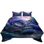 Scary Dragon Monster of the Ocean Coverlet