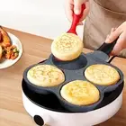 Egg Frying Pan Omelet Pan Multi Egg Cooker Pan with Anti Scald Handle 4 Cup Egg