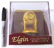 NEW SEALED VINTAGE - ELGIN COLLECTABLR MINI CLOCK GOLF BALL & TEES DESIGN THEME